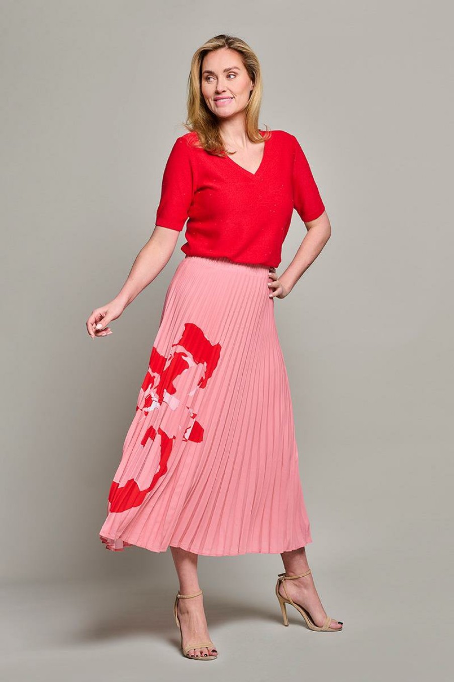 Broeken & Rokken Mart Visser | Lilly Plisse Rok Pink/Rood