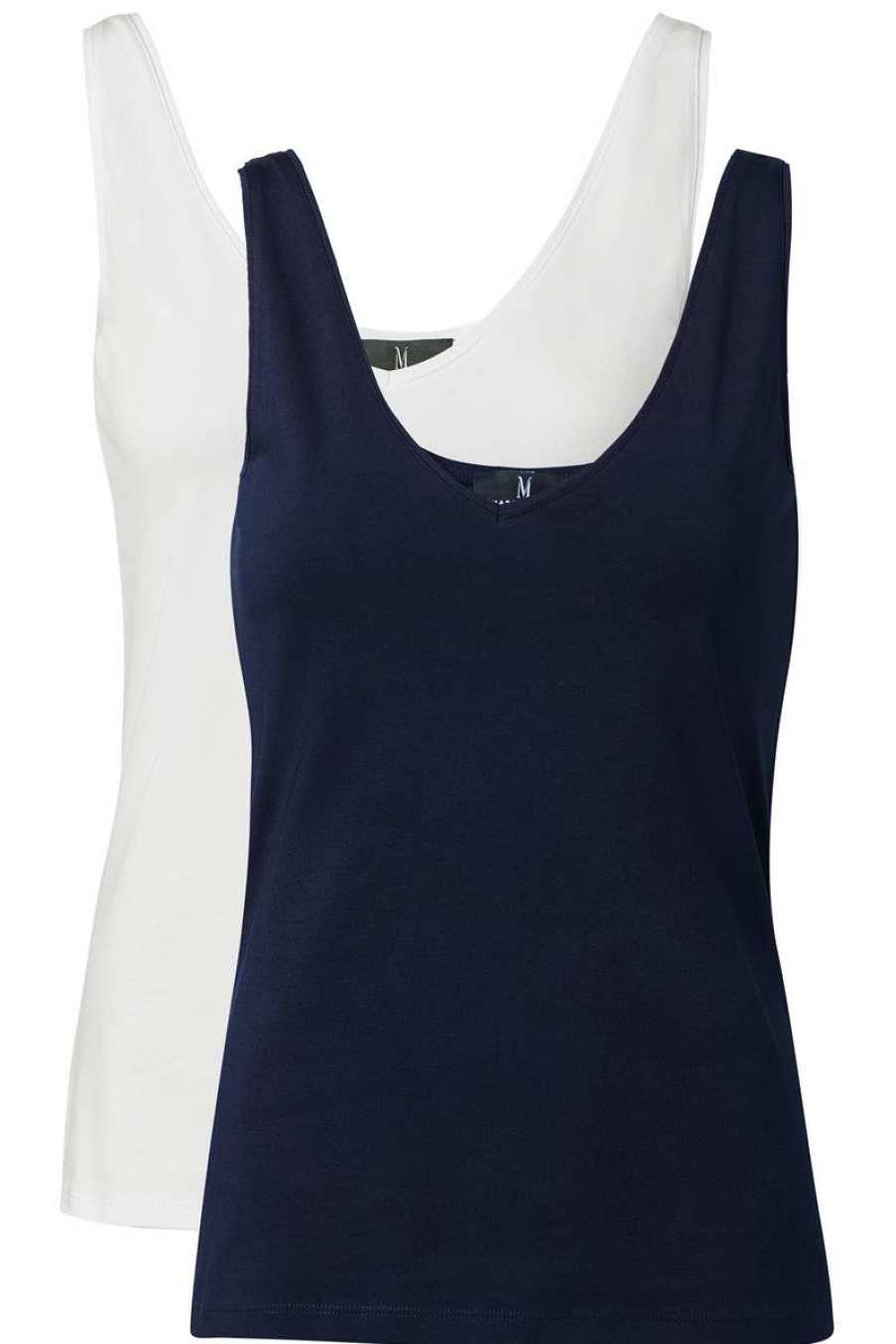 Essentials Mart Visser | 2 - Pack Basic Singlet Navy / Wit