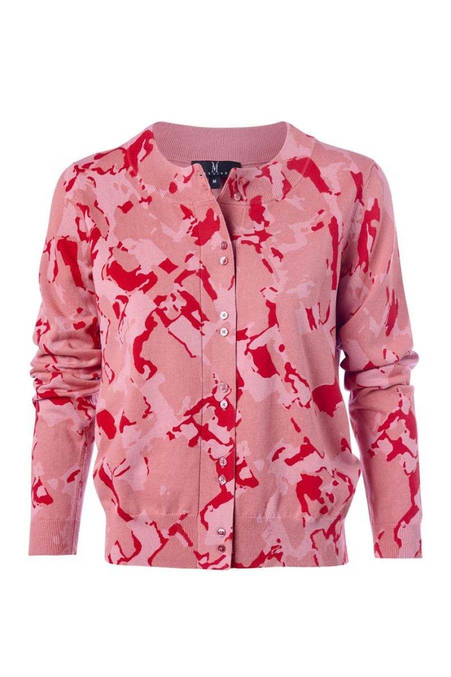 Truien & Vesten Mart Visser | Aletta Print Vest Pink/Rood