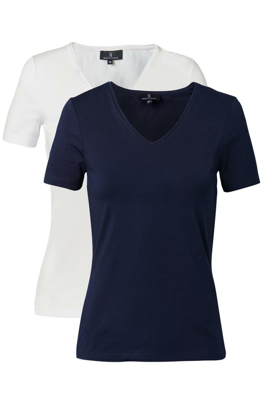 Essentials Mart Visser | 2 - Pack Basic T-Shirt Navy / Wit