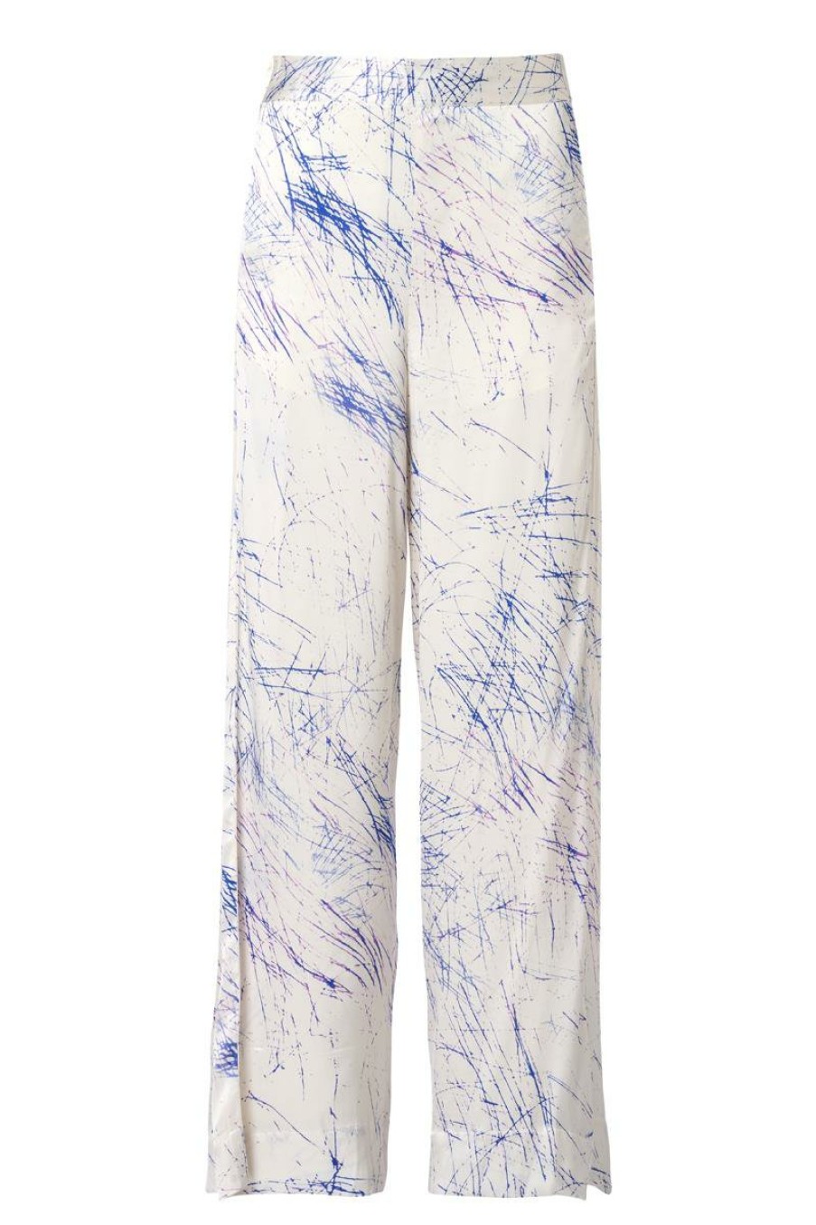 Broeken & Rokken Mart Visser | Aiden Print Broek Wit / Navy