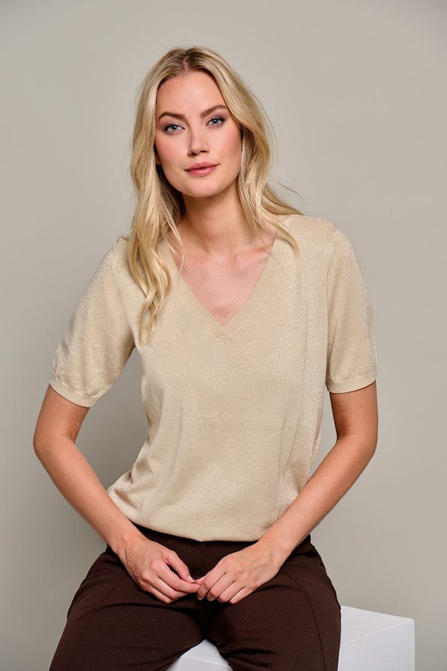 Tops & T-shirts Mart Visser | Gaby Lurex Top Zand