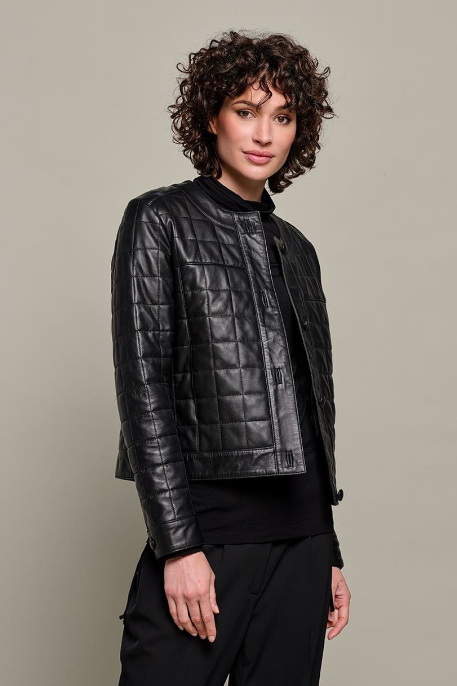 Blazer & Jackets Mart Visser | Hailey Leren Jacket Zwart