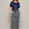 Broeken & Rokken Mart Visser | Ashley Print Broek Navy / Wit