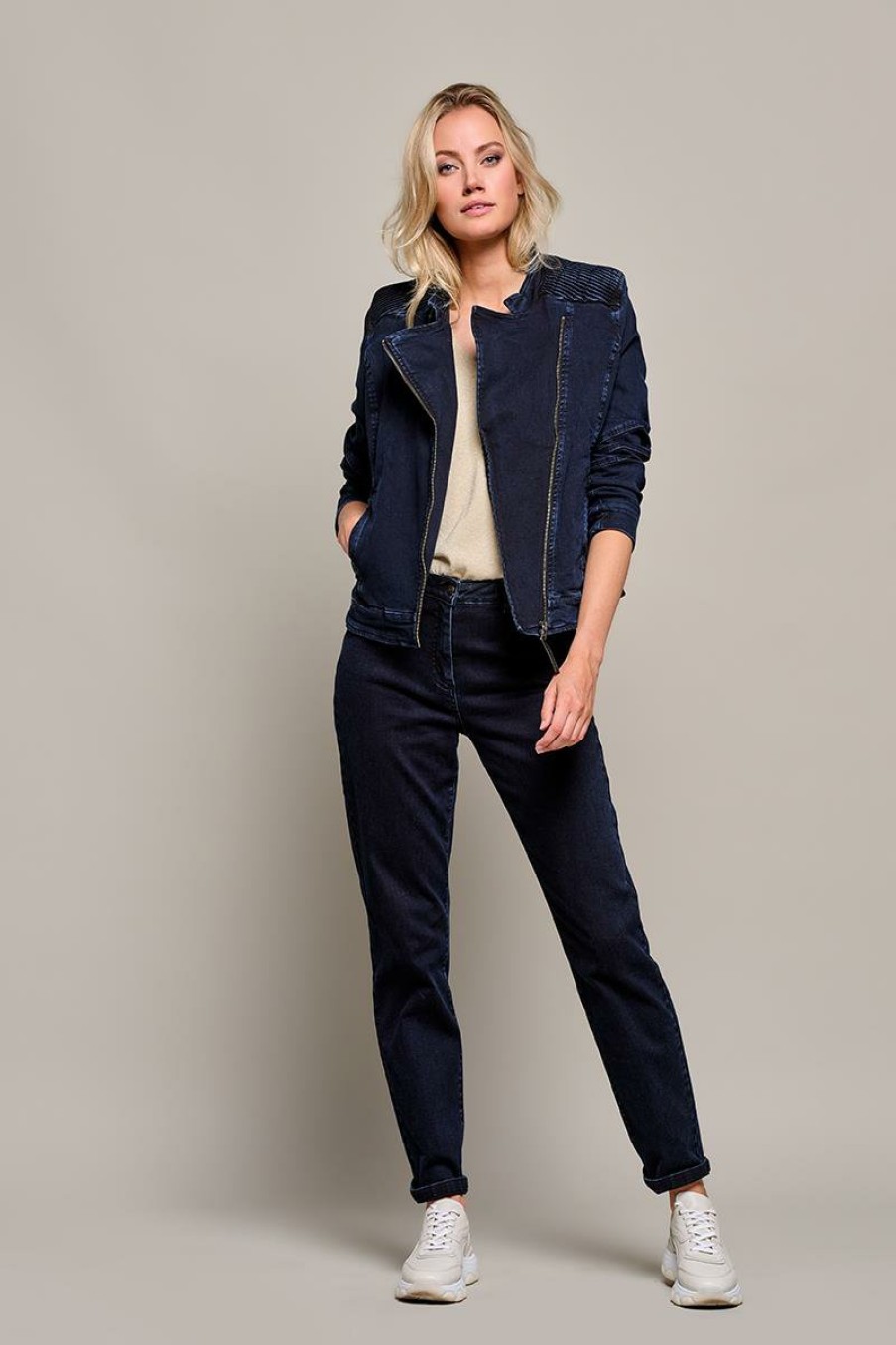 Blazer & Jackets Mart Visser | Britt Denim Biker Navy